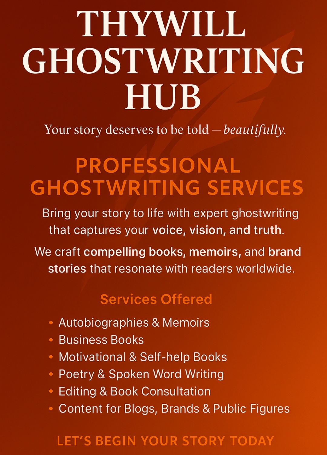 Ghostwriting services